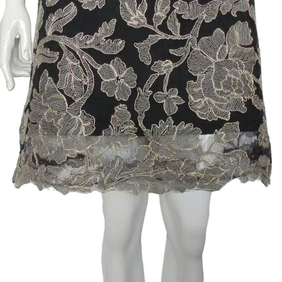 TADASHI SHOJI Dress, 2, Sabi, Floral Lace overlay, Short sleeve, Scuba - Picture 7 of 14